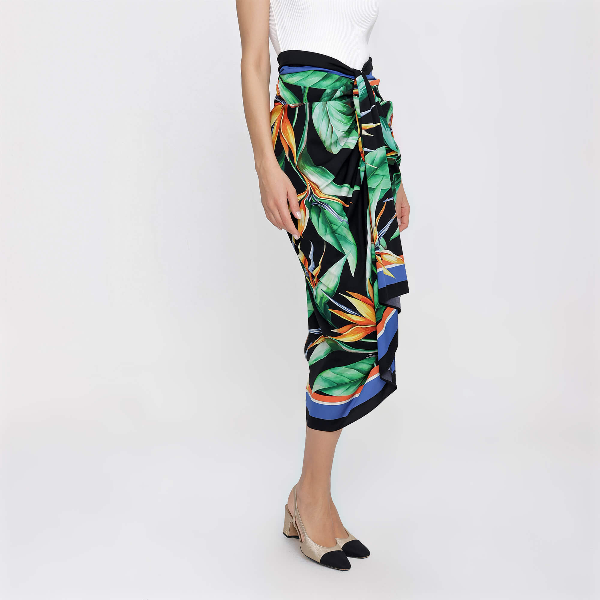 Dolce&Gabbana - Multicolour Silk Blend Floral Print Asymmetric Skirt